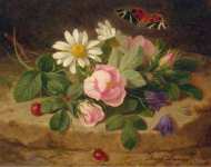 Launer Josef Bouquet of Flowers with a Butterfly - Hermitage